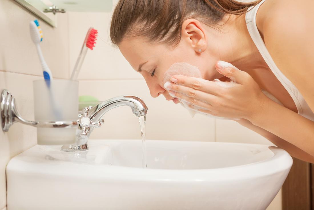 Gentle washing may help prevent infection, but scrubbing can make pimples worse.