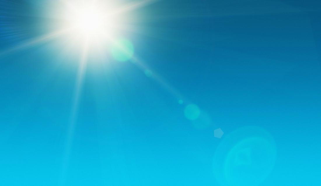 Sun in the sky without clouds