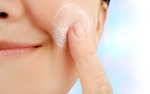 Face being moisturized