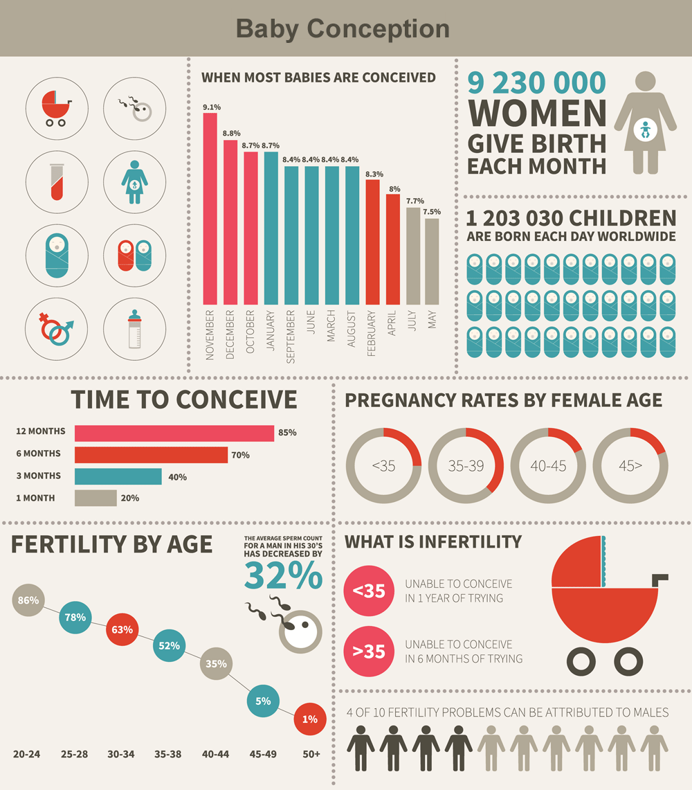Infographic of baby conception and infertility