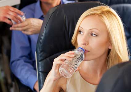 Drink plenty of water when flying