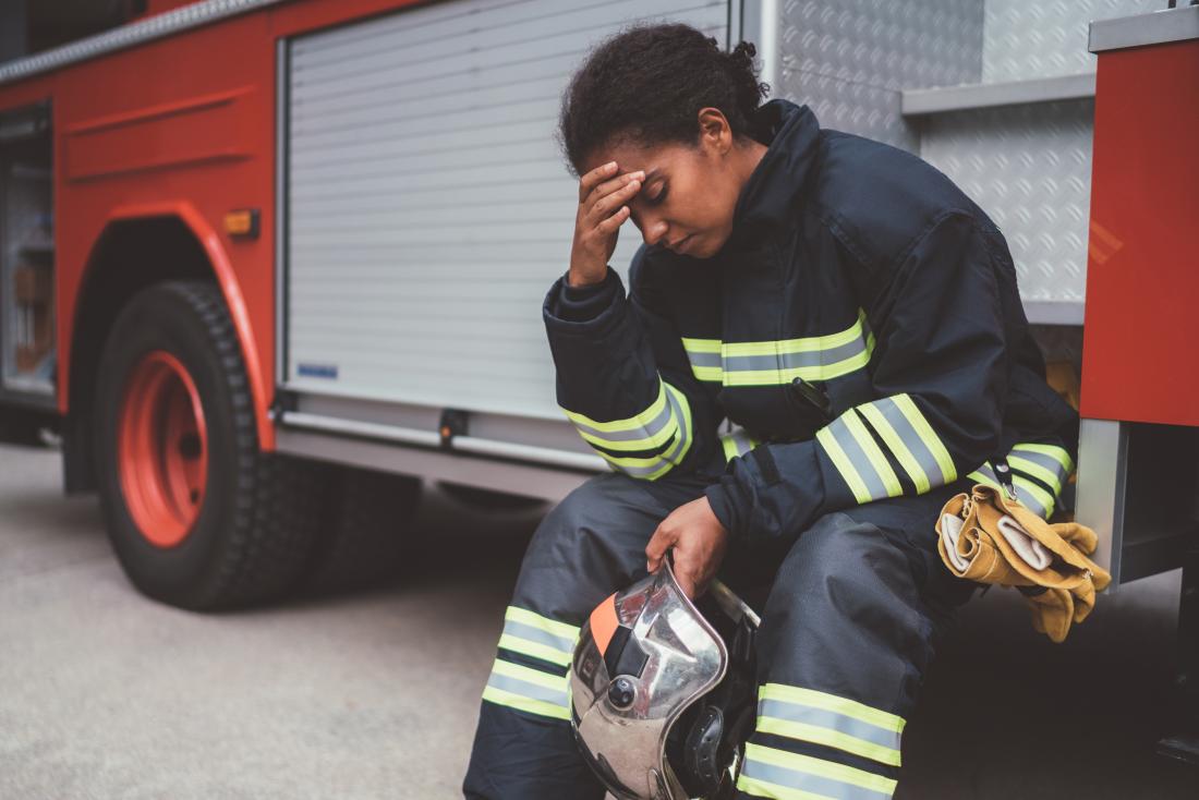 fatigued firefighter