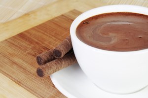 Hot chocolate in a cup