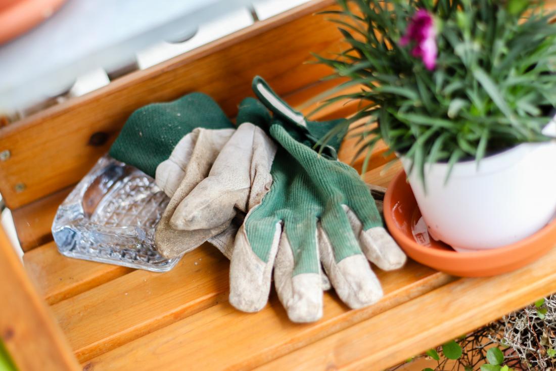 a pair of gardening gloves