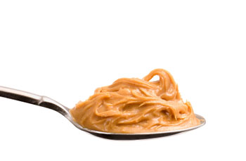 Peanut butter on teaspoon