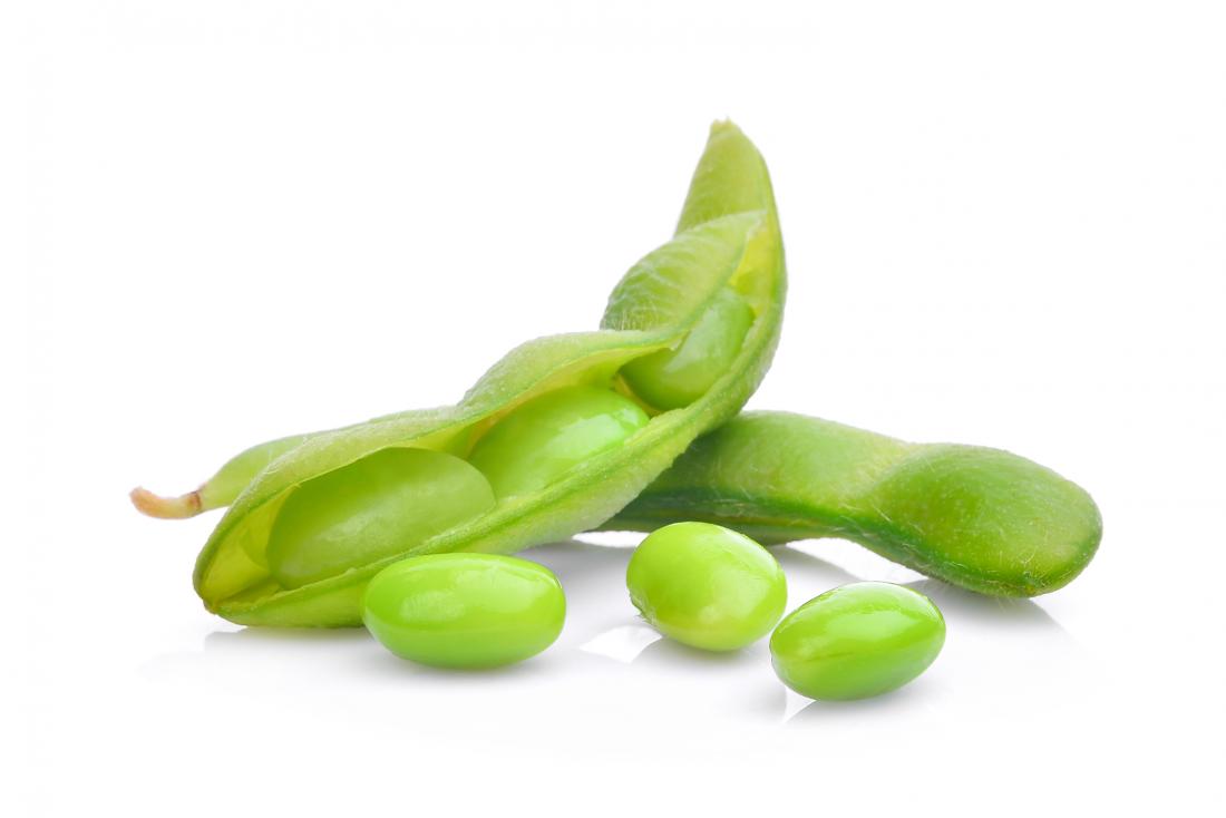 Edamame beans and pods.