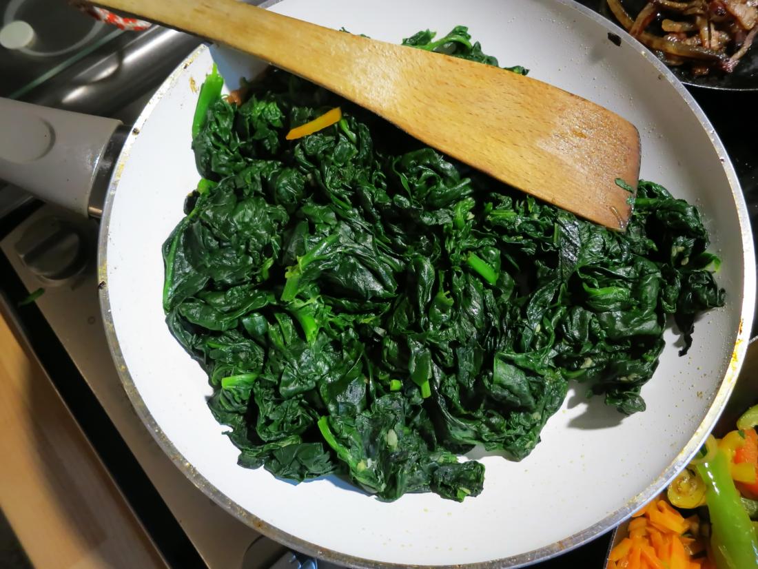 cooked spinach