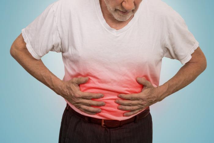 a man with stomach pain