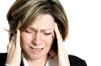 Lady with headache