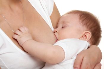 Baby being breast-fed