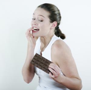 Chocolate tempting woman