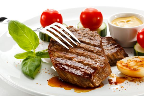 Steak with salad