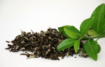 Green tea leaves