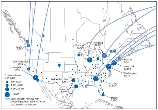 CDC MERS map