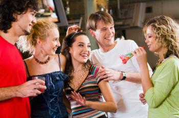 Friends at party