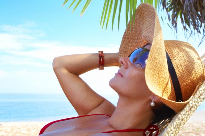 woman laying in sun
