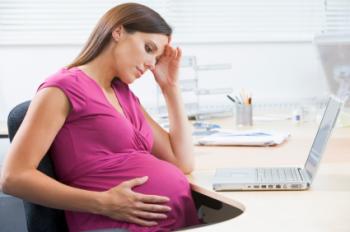 Stressed pregnant woman