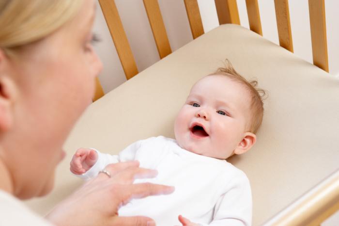 Baby in crib