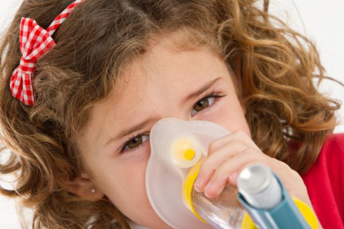 Child with asthma inhaler