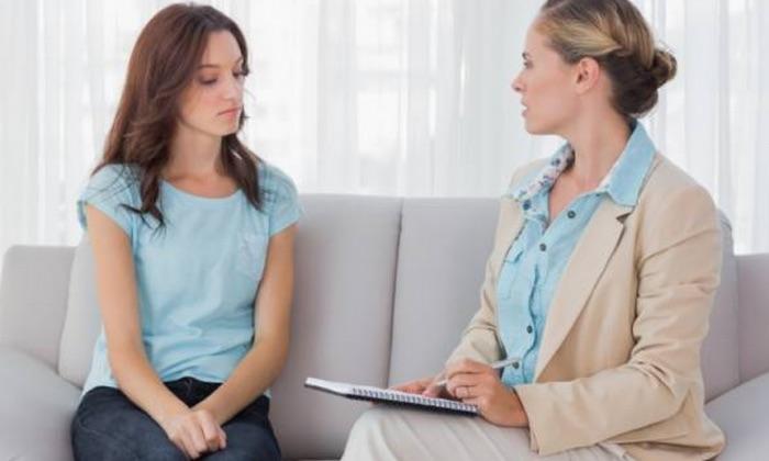 Woman with therapist