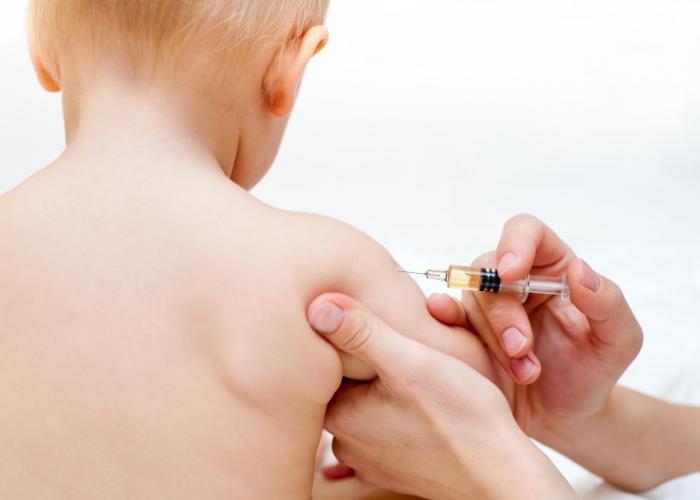 baby receiving vaccine shot