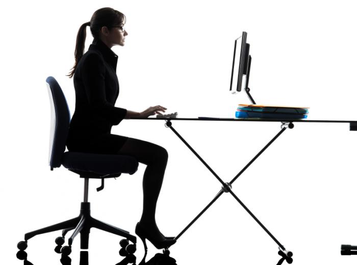 woman working at a desk
