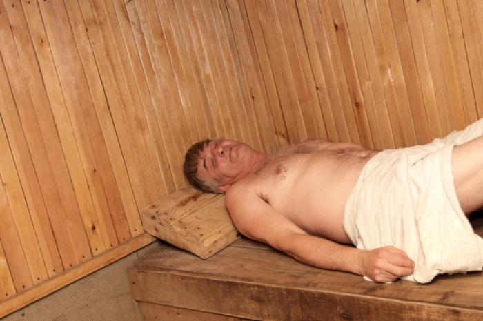 A man using a sauna