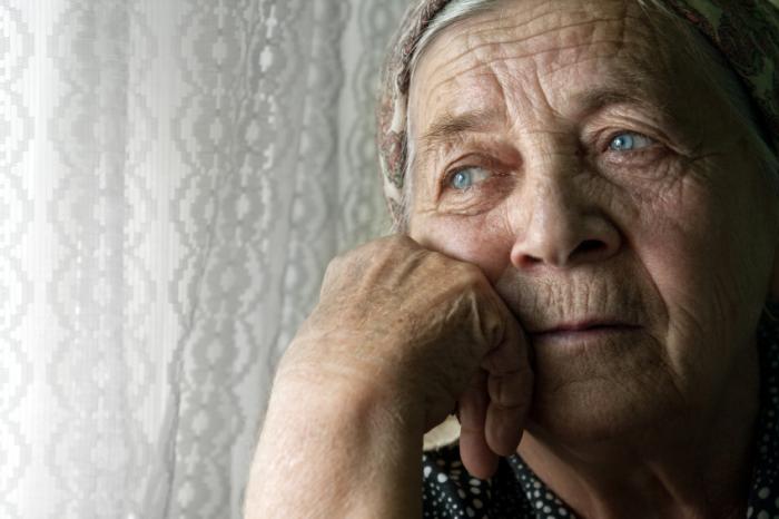 Sad unhappy older person.
