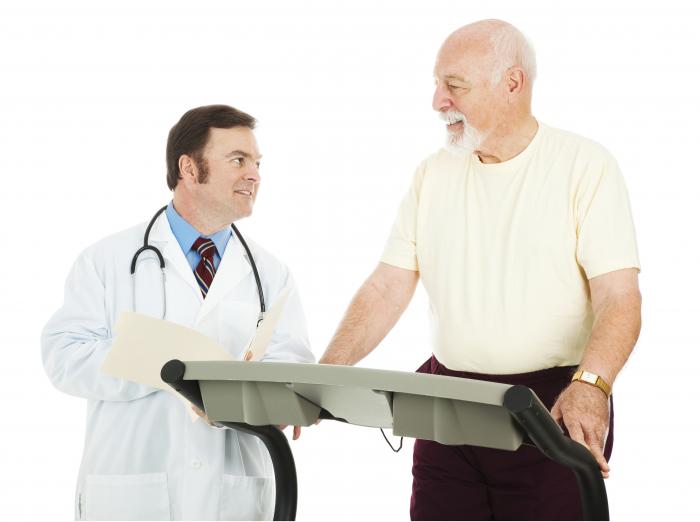 elderly man on treadmill