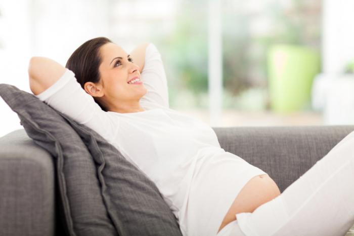 pregnant woman reclining