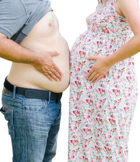 obese dad and pregnant mom