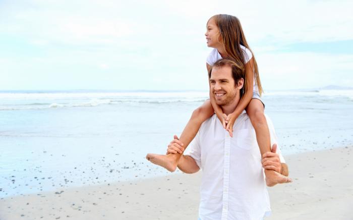 A young man with his daughter