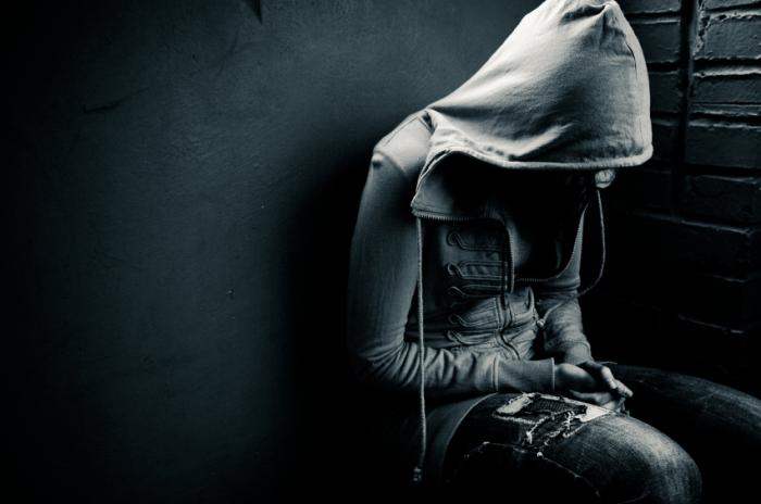 A teenager with depression