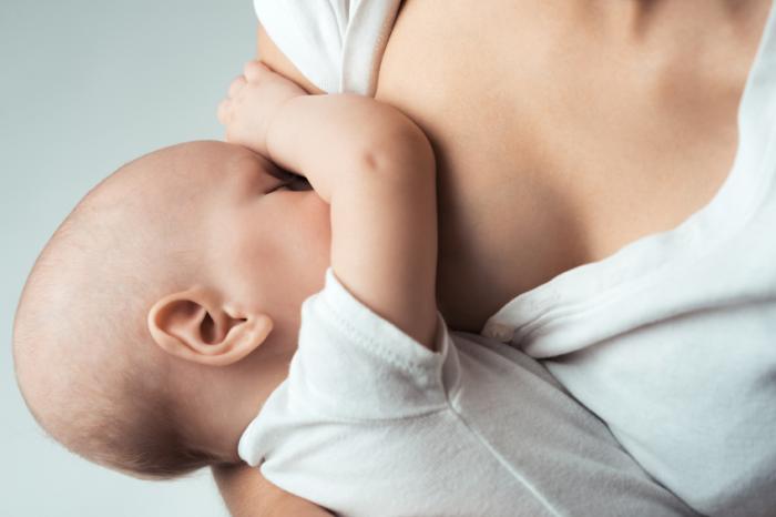 A baby being breastfed