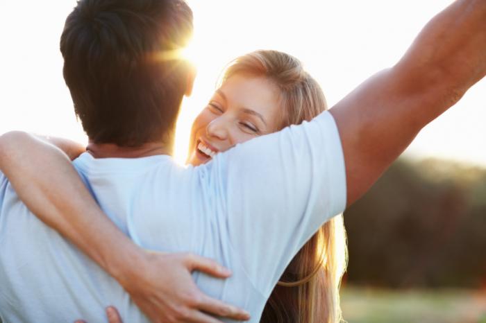 Couple hugging
