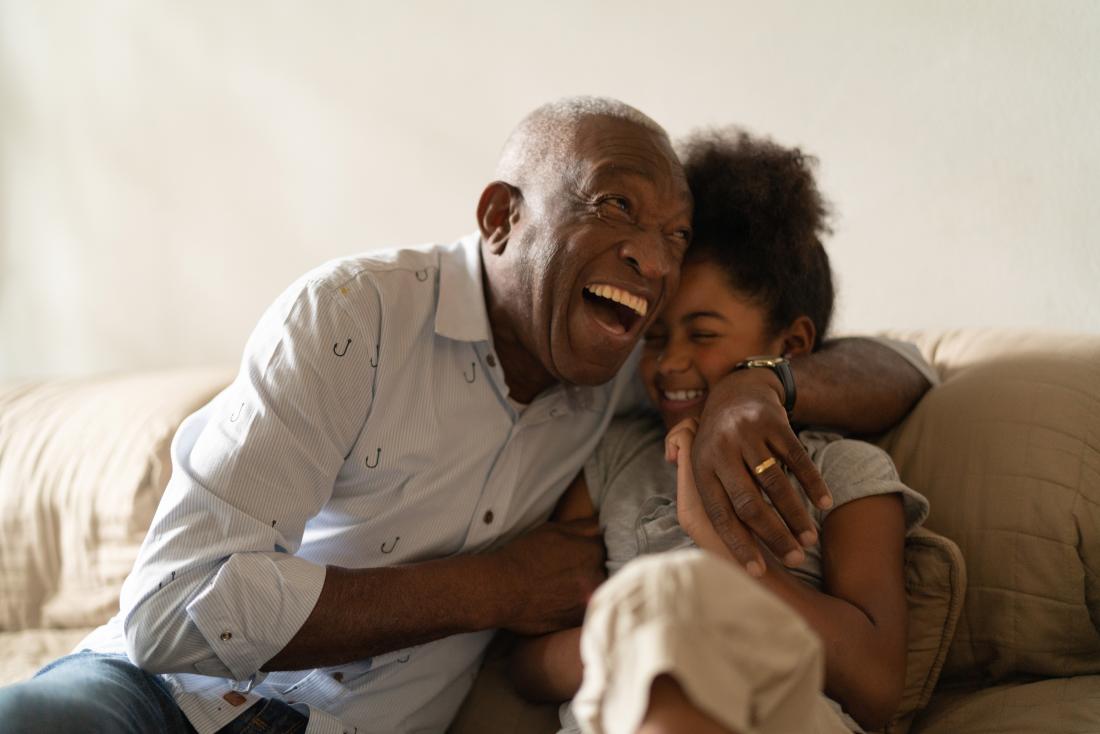a grandfather has a lovely time with his granddaughter.
