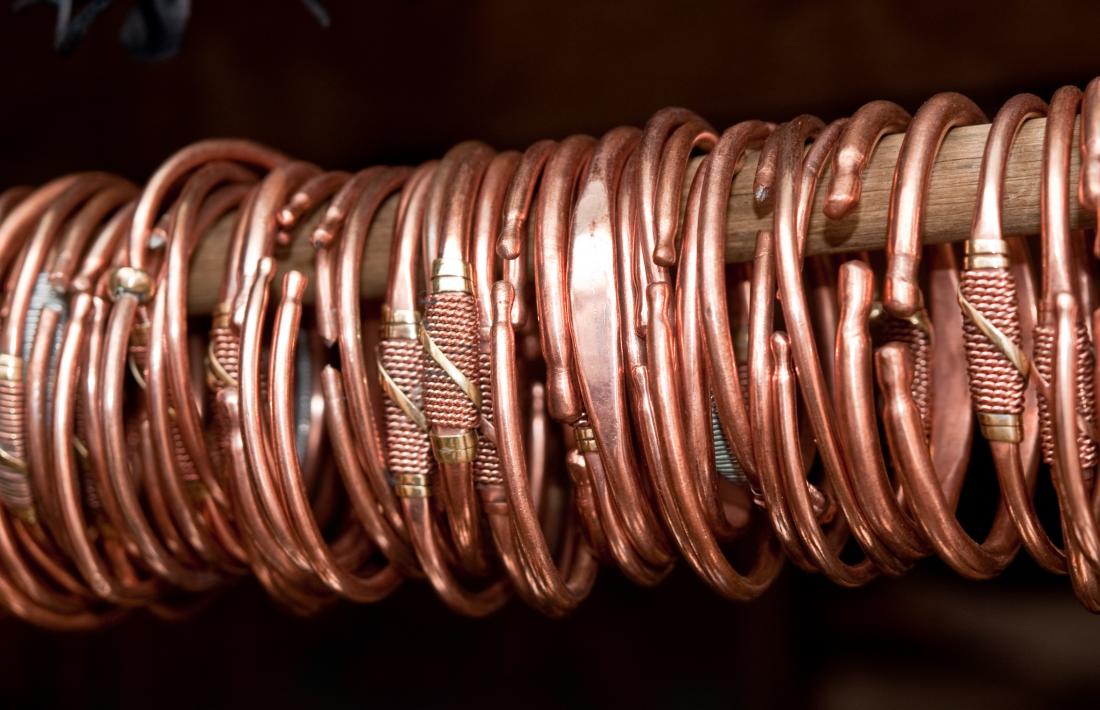 Stirling Silver/Copper/Brass “Cleo” Bangle - Pulse Magnetics