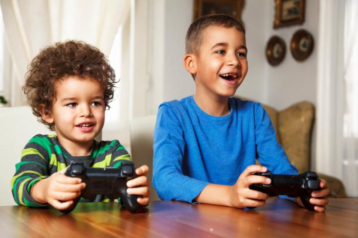 child playing video games