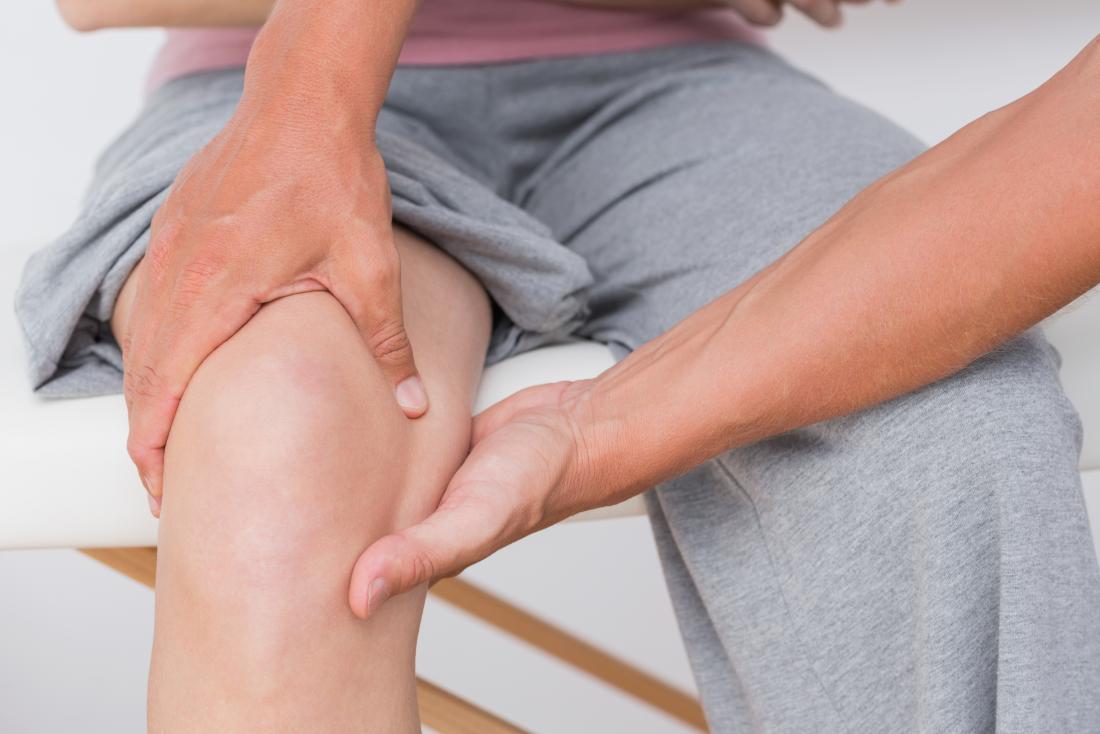 Knee awaiting injection for osteoarthritis