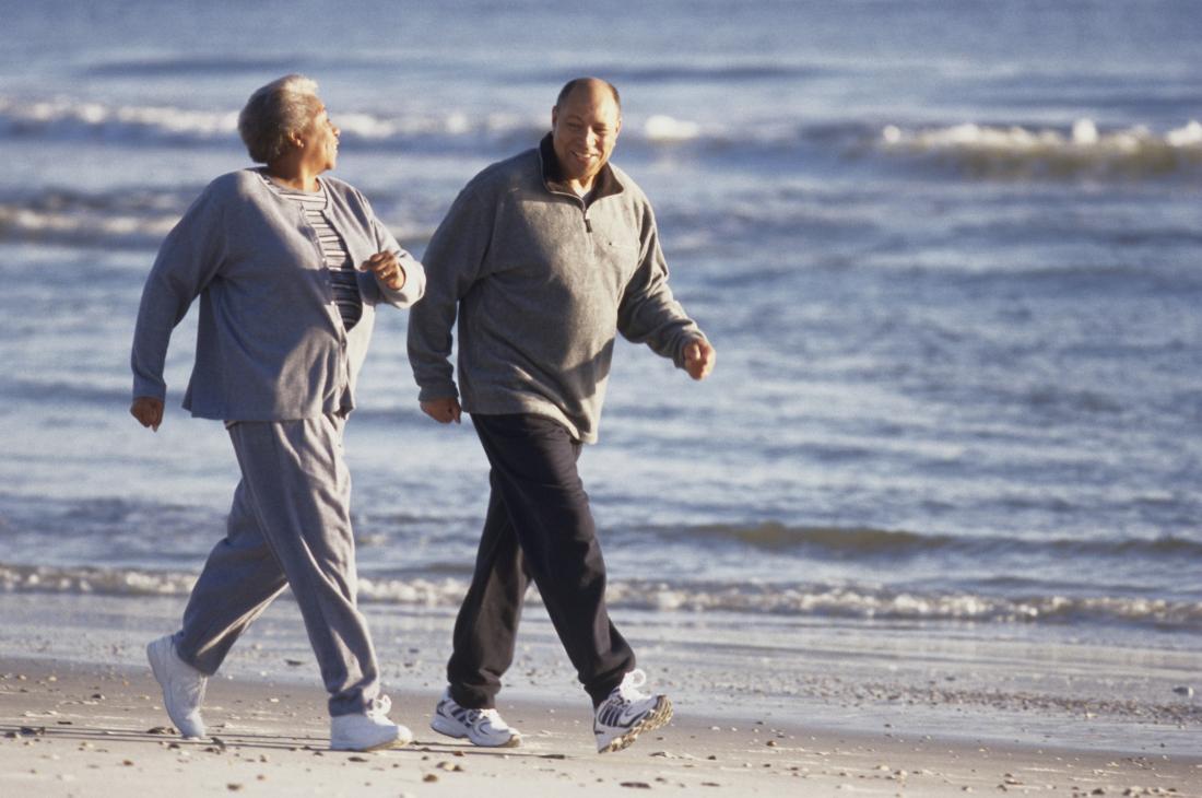 older couple walking