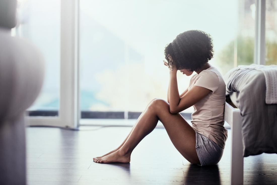 a woman feeling sad
