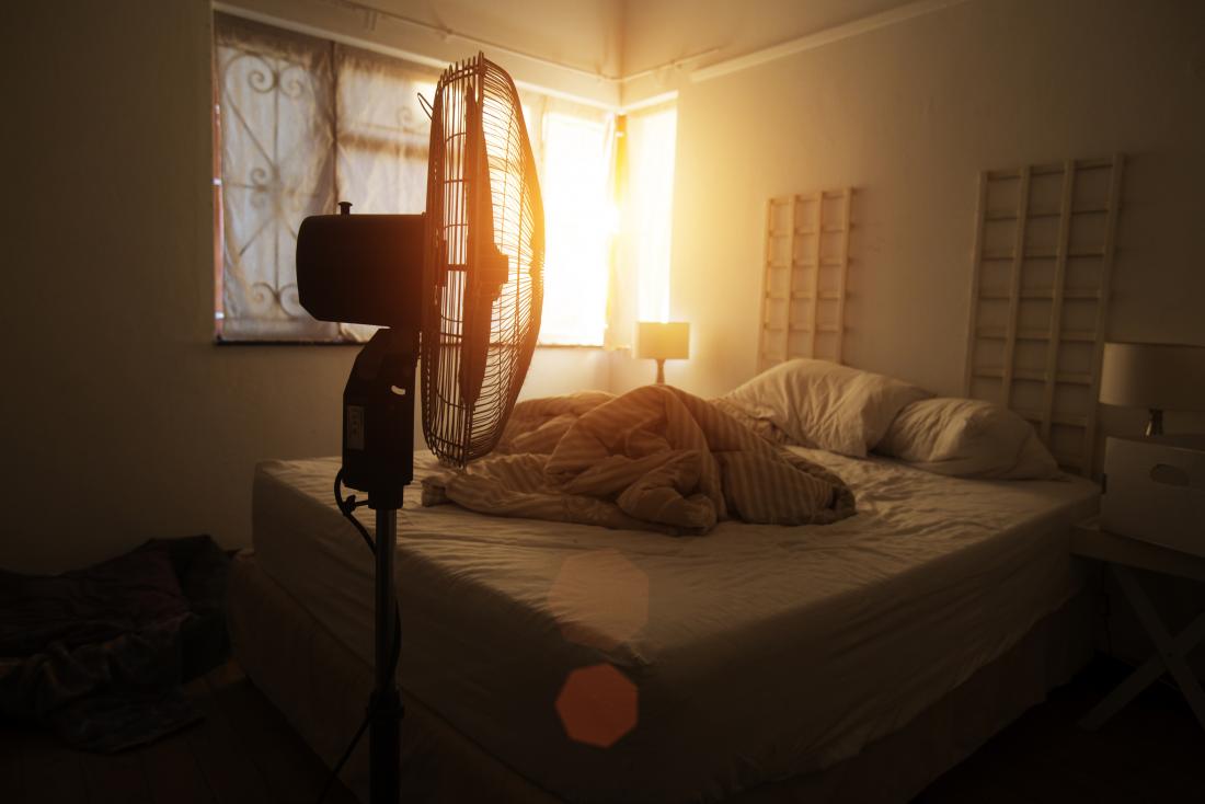 Keep a fan by the bed