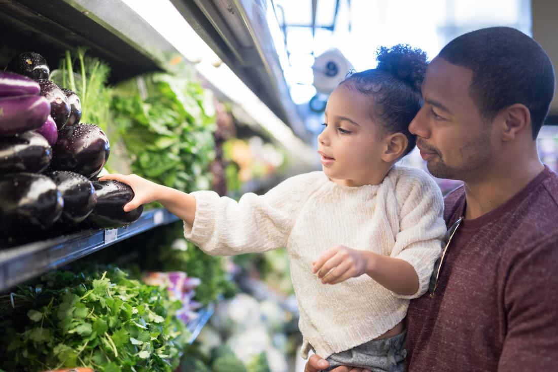 father and daughter shopping