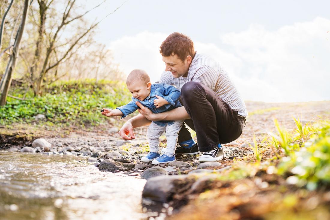 man playing with child