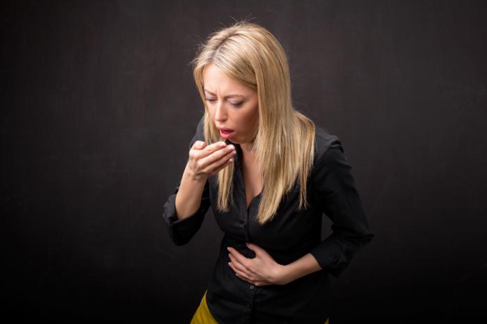 Lady coughing