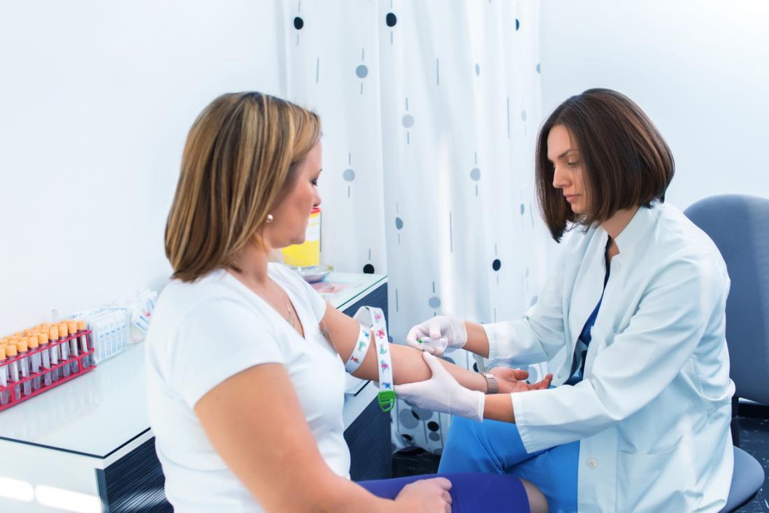 older lady having a blood test