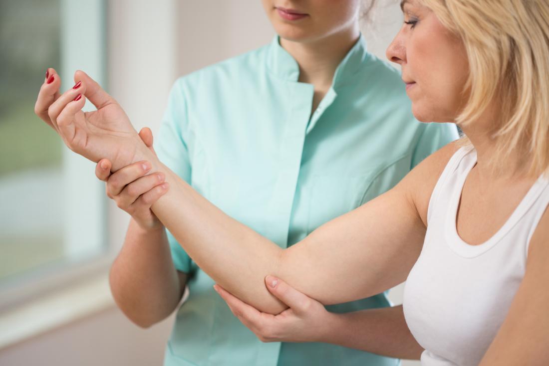 Physical therapy on a ladies arm