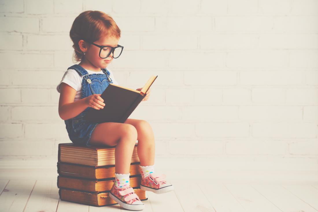 child reading a book