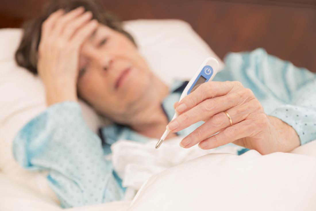 Lady with a high fever