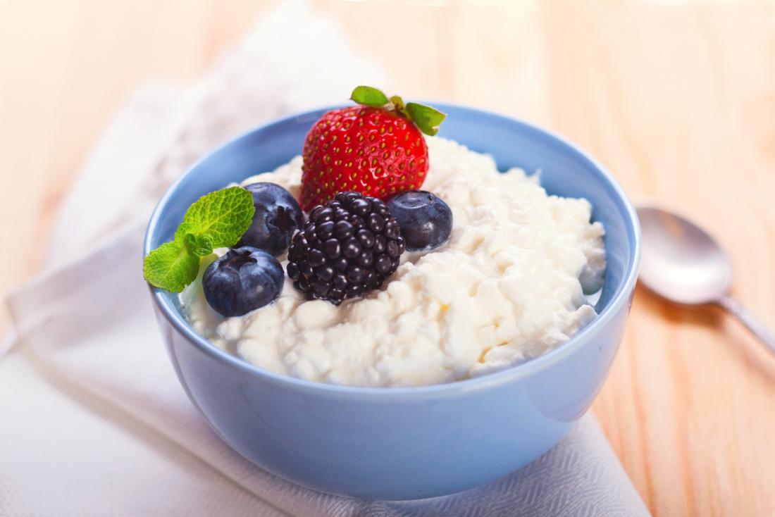 Cottage Cheese In A Bowl With Berries 